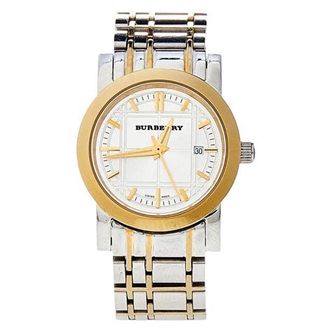 Burberry Silver Two Tone Stainless Steel Heritage 